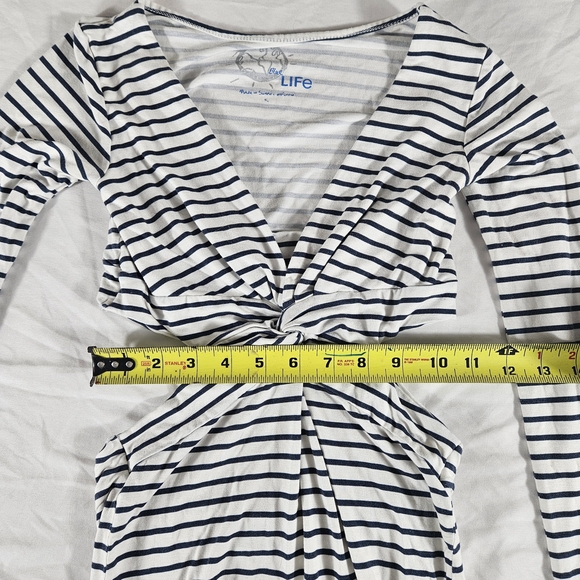 Blue Life Striped Long Sleeve Dress with Twist Detail - Picture 3 of 7